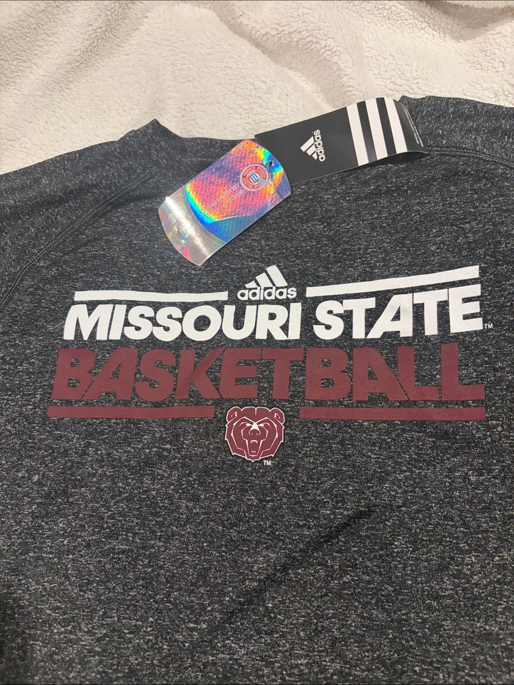 adidas men’s Missouri State Basketball Heather Charcoal Tee